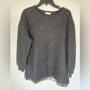First Love Sweater w/ Leopard Size S